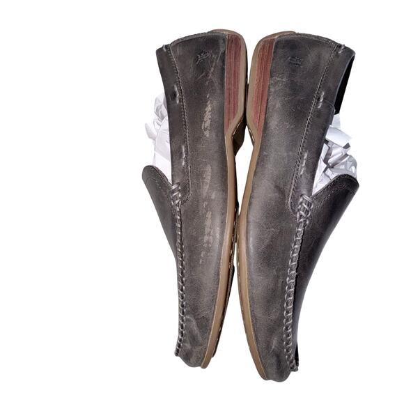 Frye greige leather slipon loafers menswear driving loafers professor academia 9 main image 8